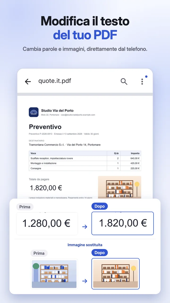 Modifica delle parole di un paragrafo direttamente sulla pagina